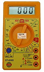 Haoyue D830D Digital Multimeter LCD AC DC Measuring Voltage Current, Small, Yellow