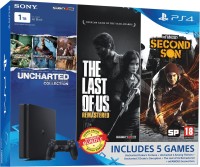 Sony PlayStation 4 (PS4) Slim 1 TB with Uncharted Collection, The Last of US Remastered and Infamous