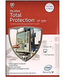 McAfee Total Protection- 1 User, 1 Year CD/DVD