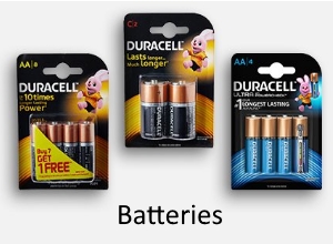 Duracell Batteries (AA, AAA, C, D and 9V) - Starts from Rs.76