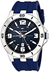 Tommy Hilfiger Men's 1791062 Stainless Steel Watch with Blue Silicone Band