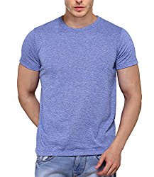 AWG Men's Premium Charcoal Grindle Round Neck T-shirt - Royal Blue