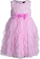 Toy Balloon Kids Girl's Midi/Knee Length Party Dress (Pink)