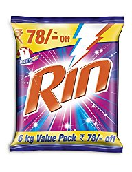 Rin Detergent Powder - 6 kg @ Rs.450