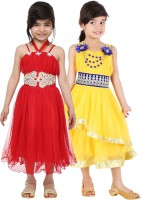 Tiny Toon Girl's Maxi/Full Length Casual Dress(Red)