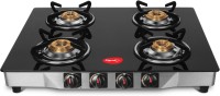 Pigeon Ultra Glass, Stainless Steel Manual Gas Stove (4 Burners)