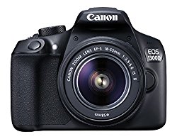 Canon EOS 1300D 18MP Digital SLR Camera (Black) with 18-55mm ISII Lens, 16GB Card and Carry Case