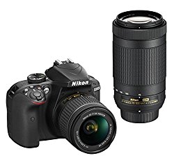 Nikon D3400 Digital Camera Kit (Black) + Lens AF-P DX Nikkor 18-55mm f/3.5-5.6G VR + AF-P DX Nikkor 